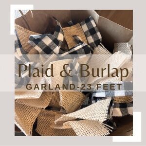 Hobby Lobby Black & White Plaid Burlap Garland